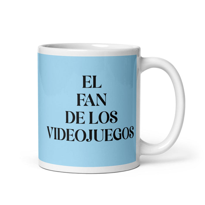 El Fan De Los Videojuegos The Video Game Fan Funny Home Office Work Coffee Mug Mexican Spanish Pride Gift White Glossy Cup Sky Blue Card Mug Mexicada 11 oz