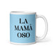 La Mamá Oso The Mama Bear / Papa Bear Funny Home Office Work Coffee Mug Mexican Spanish Pride Gift White Glossy Cup Sky Blue Card Mug Mexicada 11 oz