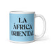 La África Oriental The East African Funny Home Office Work Coffee Mug Mexican Spanish Pride Gift White Glossy Cup Sky Blue Card Mug Mexicada 11 oz