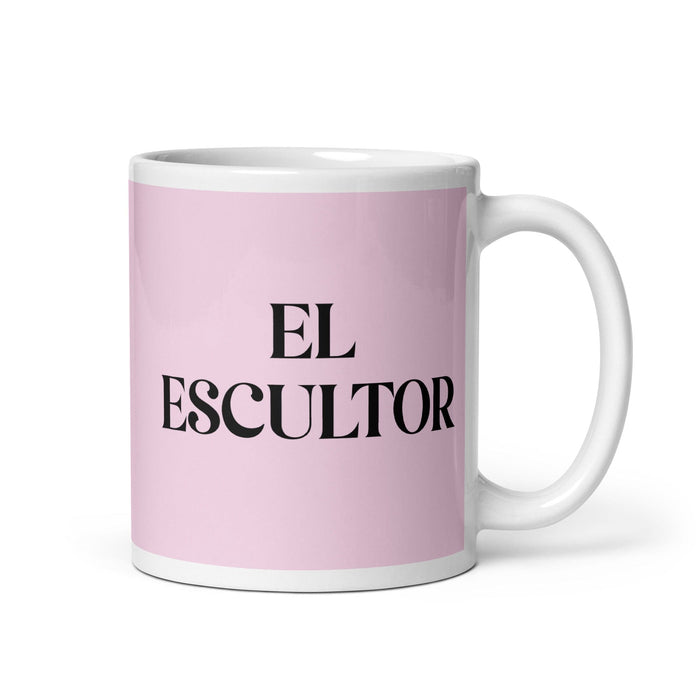 El Escultor The Sculptor Funny Home Office Work Coffee Mug Mexican Spanish Pride Gift White Glossy Cup Light Pink Card Mug Mexicada 11 oz