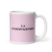 La Conservacionista The Conservationist Funny Home Office Work Coffee Mug Mexican Spanish Pride Gift White Glossy Cup Light Pink Card Mug Mexicada 11 oz