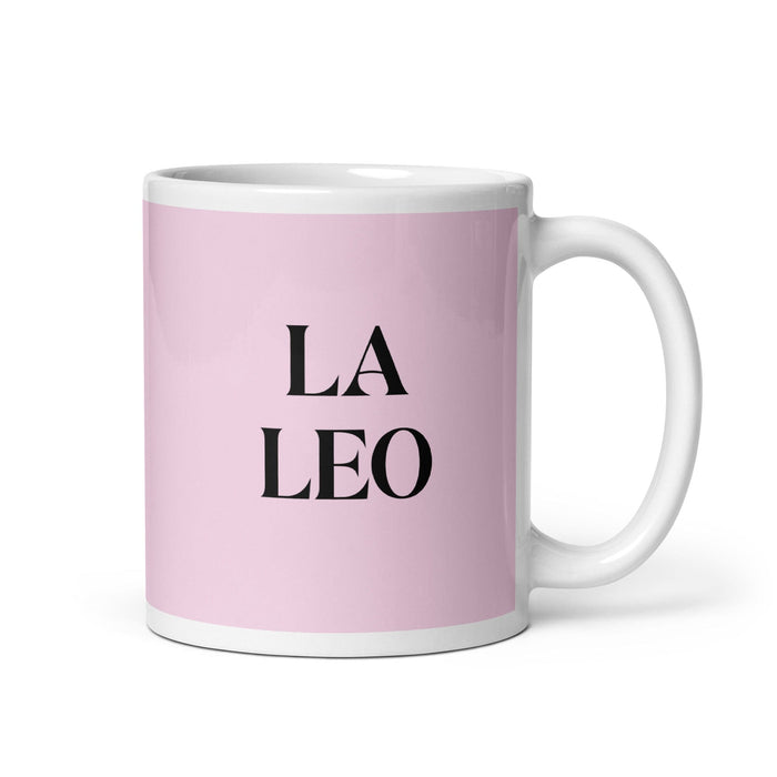 La Leo The Leo Funny Home Office Work Coffee Mug Mexican Spanish Pride Gift White Glossy Cup Light Pink Card Mug Mexicada 11 oz