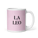 La Leo The Leo Funny Home Office Work Coffee Mug Mexican Spanish Pride Gift White Glossy Cup Light Pink Card Mug Mexicada 11 oz