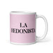 La Hedonista The Hedonist Funny Home Office Work Coffee Mug Mexican Spanish Pride Gift White Glossy Cup Light Pink Card Mug Mexicada 11 oz