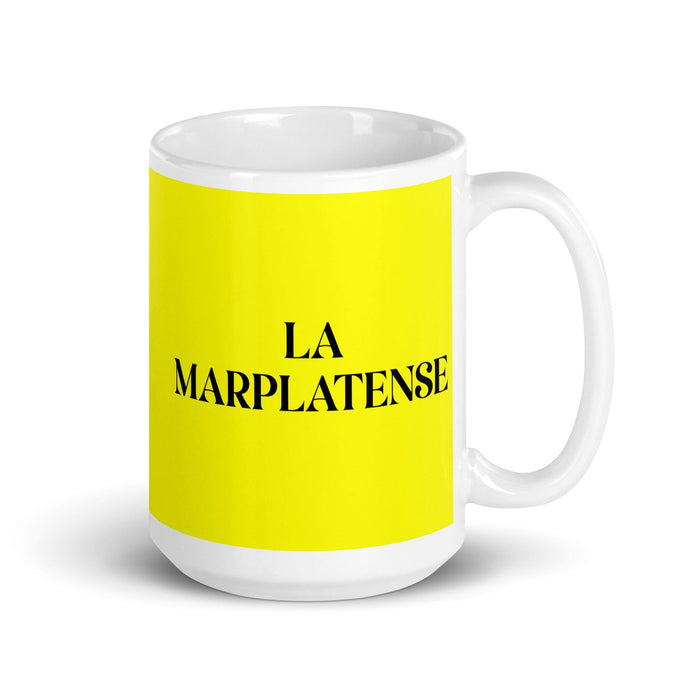 La Marplatense The Mar Del Plata Resident Funny Home Office Work Coffee Mug Mexican Spanish Pride Gift White Glossy Cup Yellow Card Mug Mexicada 15 oz