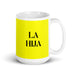 La Hija The Daughter / The Son Funny Home Office Work Coffee Mug Mexican Spanish Pride Gift White Glossy Cup Yellow Card Mug Mexicada 15 oz