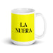 La Nuera The Daughter-In-Law / The Son-In-Law Funny Home Office Work Coffee Mug Mexican Spanish Pride Gift White Glossy Cup Yellow Card Mug Mexicada 15 oz