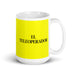 El Teleoperador The Call Center Operator Funny Home Office Work Coffee Mug Mexican Spanish Pride Gift White Glossy Cup Yellow Card Mug Mexicada 15 oz