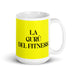 La Gurú Del Fitness The Fitness Guru Funny Home Office Work Coffee Mug Mexican Spanish Pride Gift White Glossy Cup Yellow Card Mug Mexicada 15 oz