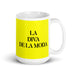 La Diva De La Moda The Fashion Diva Funny Home Office Work Coffee Mug Mexican Spanish Pride Gift White Glossy Cup Yellow Card Mug Mexicada 15 oz