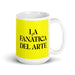 La Fanática Del Arte The Art Lover Funny Home Office Work Coffee Mug Mexican Spanish Pride Gift White Glossy Cup Yellow Card Mug Mexicada 15 oz