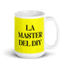 La Master Del Diy The Diy Master Funny Home Office Work Coffee Mug Mexican Spanish Pride Gift White Glossy Cup Yellow Card Mug Mexicada 15 oz