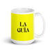 La Guía The Guide Funny Home Office Work Coffee Mug Mexican Spanish Pride Gift White Glossy Cup Yellow Card Mug Mexicada 15 oz