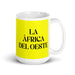 La África Del Oeste The West African Funny Home Office Work Coffee Mug Mexican Spanish Pride Gift White Glossy Cup Yellow Card Mug Mexicada 15 oz