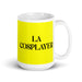 La Cosplayer The Cosplayer Funny Home Office Work Coffee Mug Mexican Spanish Pride Gift White Glossy Cup Yellow Card Mug Mexicada 15 oz