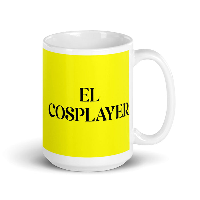 El Cosplayer The Cosplayer Funny Home Office Work Coffee Mug Mexican Spanish Pride Gift White Glossy Cup Yellow Card Mug Mexicada 15 oz