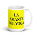 La Amante Del Yoga The Yoga Lover Funny Home Office Work Coffee Mug Mexican Spanish Pride Gift White Glossy Cup Yellow Card Mug Mexicada 15 oz