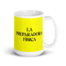 La Preparadora Física The Fitness Trainer Funny Home Office Work Coffee Mug Mexican Spanish Pride Gift White Glossy Cup Yellow Card Mug Mexicada 15 oz