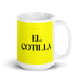 El Cotilla The Gossip Funny Home Office Work Coffee Mug Mexican Spanish Pride Gift White Glossy Cup Yellow Card Mug Mexicada 15 oz