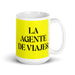 La Agente De Viajes The Travel Agent Funny Home Office Work Coffee Mug Mexican Spanish Pride Gift White Glossy Cup Yellow Card Mug Mexicada 15 oz