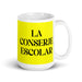 La Conserje Escolar The School Janitor Funny Home Office Work Coffee Mug Mexican Spanish Pride Gift White Glossy Cup Yellow Card Mug Mexicada 15 oz