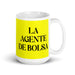 La Agente De Bolsa The Stockbroker Funny Home Office Work Coffee Mug Mexican Spanish Pride Gift White Glossy Cup Yellow Card Mug Mexicada 15 oz