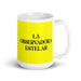 La Observadora Estelar The Star Observer Funny Home Office Work Coffee Mug Mexican Spanish Pride Gift White Glossy Cup Yellow Card Mug Mexicada 15 oz