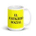 El Justiciero Social The Social Justice Advocate Funny Home Office Work Coffee Mug Mexican Spanish Pride Gift White Glossy Cup Yellow Card Mug Mexicada 15 oz