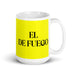 El De Fuego The Fire Sign Funny Home Office Work Coffee Mug Mexican Spanish Pride Gift White Glossy Cup Yellow Card Mug Mexicada 15 oz