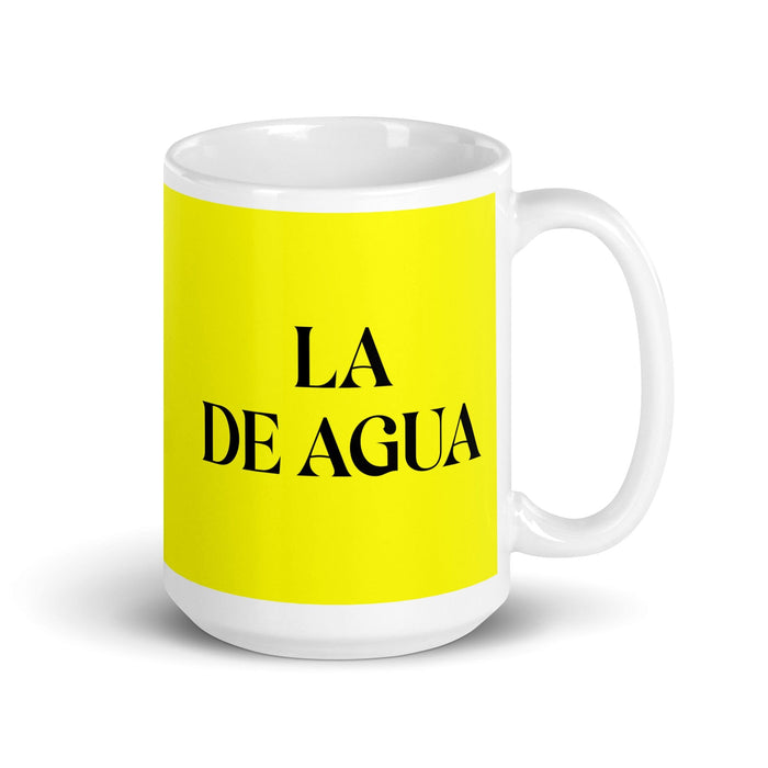 La De Agua The Water Sign Funny Home Office Work Coffee Mug Mexican Spanish Pride Gift White Glossy Cup Yellow Card Mug Mexicada 15 oz