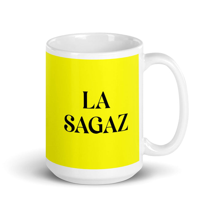 La Sagaz The Clever One Funny Home Office Work Coffee Mug Mexican Spanish Pride Gift White Glossy Cup Yellow Card Mug Mexicada 15 oz