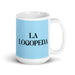 La Logopeda The Speech Therapist Funny Home Office Work Coffee Mug Mexican Spanish Pride Gift White Glossy Cup Sky Blue Card Mug Mexicada 15 oz