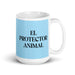 El Protector Animal The Animal Protector Funny Home Office Work Coffee Mug Mexican Spanish Pride Gift White Glossy Cup Sky Blue Card Mug Mexicada 15 oz