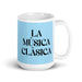 La Música Clásica The Classical Musician Funny Home Office Work Coffee Mug Mexican Spanish Pride Gift White Glossy Cup Sky Blue Card Mug Mexicada 15 oz