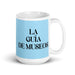 La Guía De Museos The Museum Guide Funny Home Office Work Coffee Mug Mexican Spanish Pride Gift White Glossy Cup Sky Blue Card Mug Mexicada 15 oz