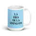 La Hija De La Chingada The Troublesome One Funny Home Office Work Coffee Mug Mexican Spanish Pride Gift White Glossy Cup Sky Blue Card Mug Mexicada 15 oz