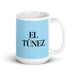 El Túnez The Tunis Resident Funny Home Office Work Coffee Mug Mexican Spanish Pride Gift White Glossy Cup Sky Blue Card Mug Mexicada 15 oz