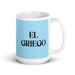 El Griego The Greek Funny Home Office Work Coffee Mug Mexican Spanish Pride Gift White Glossy Cup Sky Blue Card Mug Mexicada 15 oz