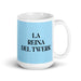 La Reina Del Twerk The Twerk Queen / King Funny Home Office Work Coffee Mug Mexican Spanish Pride Gift White Glossy Cup Sky Blue Card Mug Mexicada 15 oz