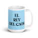 El Rey Del Caos The Queen Of Chaos / The King Of Chaos Funny Home Office Work Coffee Mug Mexican Spanish Pride Gift White Glossy Cup Sky Blue Card Mug Mexicada 15 oz