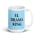 El Drama King The Drama Queen / The Drama King Funny Home Office Work Coffee Mug Mexican Spanish Pride Gift White Glossy Cup Sky Blue Card Mug Mexicada 15 oz