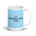 La Desarrolladora Web The Web Developer Funny Home Office Work Coffee Mug Mexican Spanish Pride Gift White Glossy Cup Sky Blue Card Mug Mexicada 15 oz