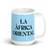 La África Oriental The East African Funny Home Office Work Coffee Mug Mexican Spanish Pride Gift White Glossy Cup Sky Blue Card Mug Mexicada 15 oz