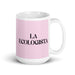 La Ecologista The Environmentalist Funny Home Office Work Coffee Mug Mexican Spanish Pride Gift White Glossy Cup Light Pink Card Mug Mexicada 15 oz