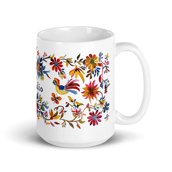 Braulio Exclusive Name Art Piece Home Office Work Coffee Mug Mexican Spanish Pride Gift Cup One-Of-A-Kind Calligraphy White Glossy Mug | B14 Mexicada 15 oz