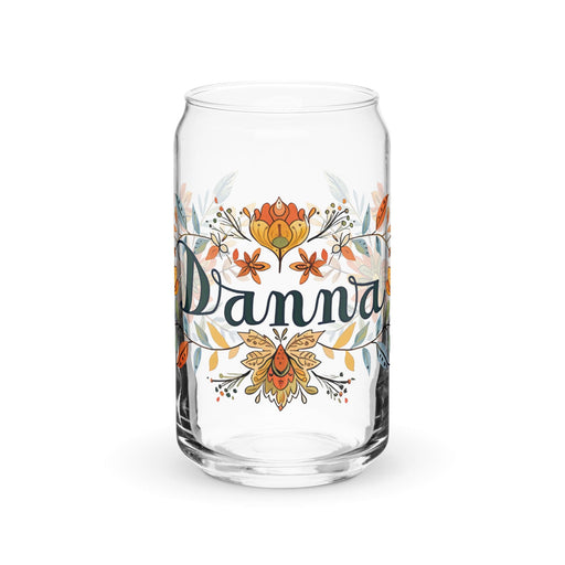 Danna Exclusive Name Art Piece Can-Shaped Glass Home Office Work Mexican Spanish Pride Gift Cup One-Of-A-Kind Calligraphy Glass | D8 Mexicada 16 oz