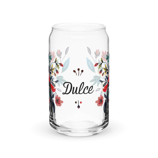 Dulce Exclusive Name Art Piece Can-Shaped Glass Home Office Work Mexican Spanish Pride Gift Cup One-Of-A-Kind Calligraphy Glass | D2 Mexicada 16 oz