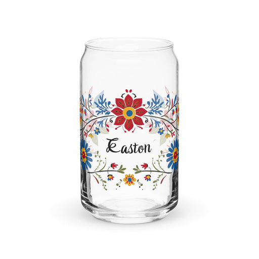 Easton Exclusive Name Art Piece Can-Shaped Glass Home Office Work Mexican Spanish Pride Gift Cup One-Of-A-Kind Calligraphy Glass | E2 Mexicada 16 oz