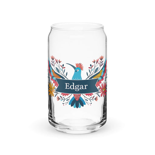 Edgar Exclusive Name Art Piece Can-Shaped Glass Home Office Work Mexican Spanish Pride Gift Cup One-Of-A-Kind Calligraphy Glass | E5 Mexicada 16 oz