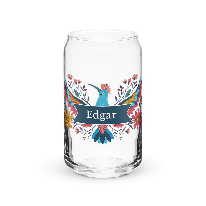 Edgar Exclusive Name Art Piece Can-Shaped Glass Home Office Work Mexican Spanish Pride Gift Cup One-Of-A-Kind Calligraphy Glass | E5 Mexicada 16 oz